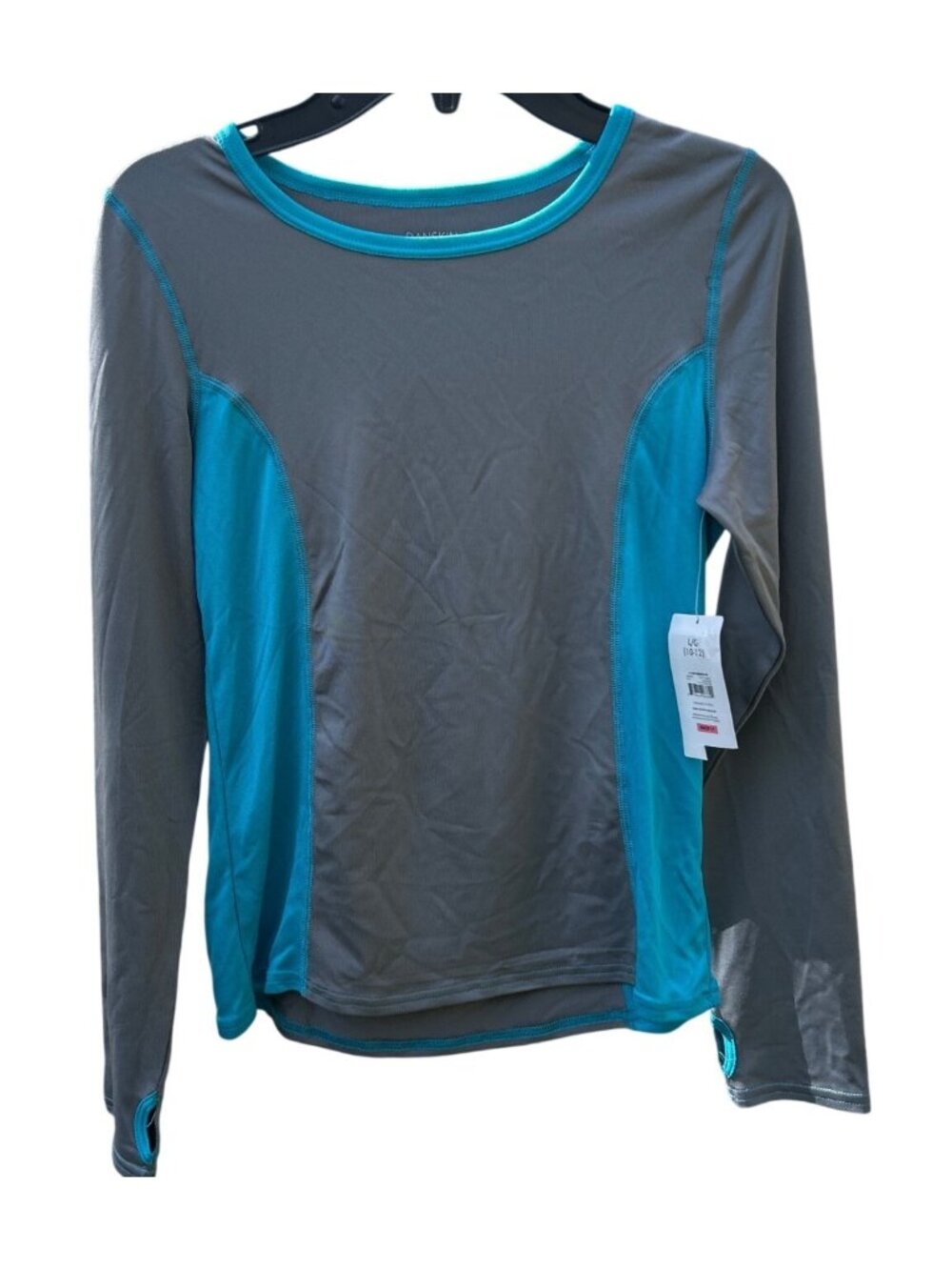 Danskin Now Girls Size Large (10-12) Long Sleeve Performance Semi-Fitted Tee